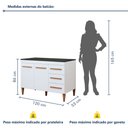 Ver imagem 3 de Balcão de Cozinha com Tampo 2 Portas 3 Gavetas Atenas