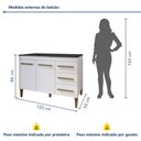 Ver imagem 3 de Balcão de Cozinha com Tampo 2 Portas 3 Gavetas Atenas