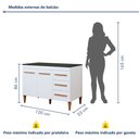 Ver imagem 3 de Balcão de Cozinha com Tampo 2 Portas 3 Gavetas Atenas
