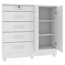 Ver imagem 3 de Cômoda Istambul 2 Portas 5 Gavetas Neve - Tcil Móveis