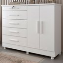 Ver imagem 1 de Cômoda Istambul 2 Portas 5 Gavetas Neve - Tcil Móveis