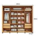 Ver imagem 3 de Guarda Roupa Casal Milano 2 Portas Correr Espelho 4 Gavetas MDF Carvalho Mel com Off White Gloss