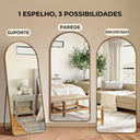 Ver mais imagens de Espelho Grande Base Reta com Moldura em Alumínio Bronze Corpo Inteiro 170x70cm Decorativo