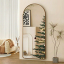 Ver imagem 2 de Espelho Grande Base Reta com Moldura em Alumínio Bronze Corpo Inteiro 170x70cm Decorativo