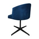 Ver imagem 1 de Cadeira Poltrona Base Preto Giratoria Estofada Arkadina Suede Azul