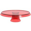 Ver imagem 2 de Kit 8 Bases Porta Bolos Tortas Doces 25cm com Pé Vermelho Transparente Glassy Crippa
