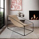 Ver imagem 2 de Espreguiçadeira Industrial Luxo Arpoador Tecido Suede Bege - Cor: Bege