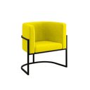 Ver imagem 1 de Poltrona Cadeira Decorativa Lua Base de Ferro Black Amarelo