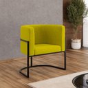 Ver imagem 6 de Poltrona Cadeira Decorativa Lua Base de Ferro Black Amarelo
