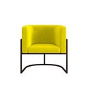 Ver imagem 3 de Poltrona Cadeira Decorativa Lua Base de Ferro Black Amarelo