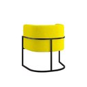 Ver imagem 2 de Poltrona Cadeira Decorativa Lua Base de Ferro Black Amarelo