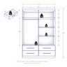 Guarda Roupa Solteiro Maximus Plus 4 Portas e 4 Gavetas  - 4