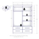 Ver imagem 4 de Guarda Roupa Solteiro Maximus Plus 4 Portas e 4 Gavetas