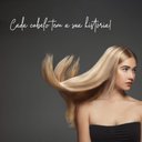 Ver imagem 1 de Adesivo Salão de Beleza Frase Cada Cabelo Tem a Sua História