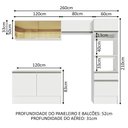 Ver imagem 4 de Armário de Cozinha Completa 260cm Branco Diamante Madesa 02