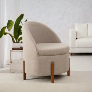 Poltrona Decorativa Rubi Linho Sala, Quarto e Recepção