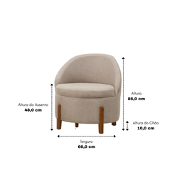 Poltrona Decorativa Rubi Linho Sala, Quarto e Recepção - 3