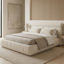Ver imagem 3 de Cama Japonesa King Estofada com Cabeceira Sora Bouclé Gelo - Nexta Casa