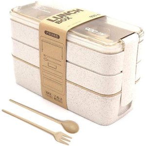 Super Marmita Fitness Lunch Box 900ml 3 Divisórias Cor Bege