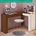 Ver imagem 2 de Penteadeira Escrivaninha Canto com Espelho 135x82 cm Jade Freijo Off White Mobler