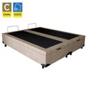 Ver imagem 2 de Cama Box Baú Casal Bipartido Suede Bege Emth 138x188x40