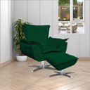 Ver imagem 7 de Poltrona Decorativa Base Giratória Cromada Charger Suede Verde G19 - Gran Belo