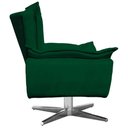 Ver imagem 2 de Poltrona Decorativa Base Giratória Cromada Charger Suede Verde G19 - Gran Belo