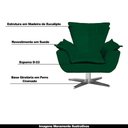 Ver imagem 5 de Poltrona Decorativa Base Giratória Cromada Charger Suede Verde G19 - Gran Belo