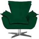Ver imagem 3 de Poltrona Decorativa Base Giratória Cromada Charger Suede Verde G19 - Gran Belo