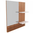Ver imagem 2 de Armário de Banheiro 2 Prateleiras Amêndoa/Mármore Branco Bn3614 - Tecno Mobili