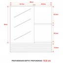 Ver imagem 3 de Armário de Banheiro 2 Prateleiras Amêndoa/Mármore Branco Bn3614 - Tecno Mobili