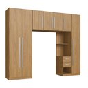 Ver imagem 2 de Quarto Modulado 100% MDF 5 Peças Mesa de Cabeceira Direita 7 Portas e 5 Gavetas Integrato Freijó