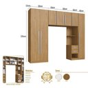 Ver imagem 3 de Quarto Modulado 100% MDF 5 Peças Mesa de Cabeceira Direita 7 Portas e 5 Gavetas Integrato Freijó
