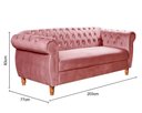 Ver imagem 4 de Sofá Nobreza 3 Lugares Cor:suede Rosa 280