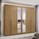 Ver imagem 1 de Guarda-roupa Casal Alfa Magestic 6 Portas 6 Gavetas 100% Mdf com Espelho Nature - Pnr Móveis