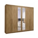 Ver imagem 2 de Guarda-roupa Casal Alfa Magestic 6 Portas 6 Gavetas 100% Mdf com Espelho Nature - Pnr Móveis