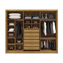 Ver imagem 3 de Guarda-roupa Casal Alfa Magestic 6 Portas 6 Gavetas 100% Mdf com Espelho Nature - Pnr Móveis