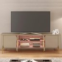 Ver imagem 3 de Rack Juquehy para Tv 75” 4 Portas Nichos e Iluminação Led - Fendi/ Freijó