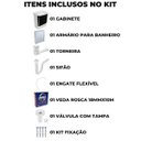 Ver imagem 2 de Gabinete 2 Portas Suspenso para Banheiro com Lavatório + Armário + Torneira + Engate Flexível + Fita