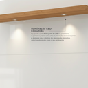 Ver imagem 4 de Painel para TV até 55 Polegadas com LED MDF 140cmx180cm . Espelho 2 Gavetas Off White Freijó