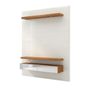 Ver imagem 2 de Painel para TV até 55 Polegadas com LED MDF 140cmx180cm . Espelho 2 Gavetas Off White Freijó