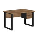 Ver imagem 1 de Mesa Escritório PÉ QUADRO 1,50x0,60m - C/ Gavetas - NOGAL SEVILHA/PRETO - 24473