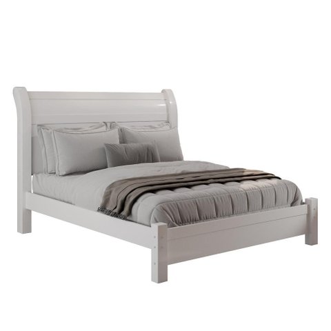 Cama Casal Rubi 100% Mdf Mais Móveis - Neve