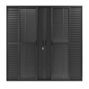 Ver imagem 2 de Porta Balcão de Aluminio Preto 6 Folhas Linha 25 com Fechadura 2,10x2,00