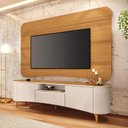 Ver imagem 4 de Rack Bancada Elara Off White Cinamomo com Painel Armony Cinamomo - Hb Móveis