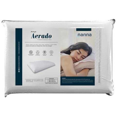 Travesseiro Nanna Aerado Espuma Poliuretano 50x70x11cm