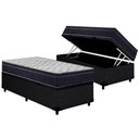 Ver imagem 1 de Conjunto Box Baú Solteiro: Colchão Espuma Ortobom D45 Airtech 150 + Base Crc Courano Black(88x188)