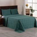 Ver imagem 4 de Kit Cobre Leito Colcha Lunar Casal 3 Peças 400 Fios Matelado Dupla Face - Verde - 100% Poliéster