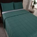 Ver imagem 3 de Kit Cobre Leito Colcha Lunar Casal 3 Peças 400 Fios Matelado Dupla Face - Verde - 100% Poliéster