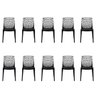 10 Cadeiras de Jantar Empilhável Gruvyer Preta - 1
